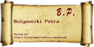 Bulyovszki Petra névjegykártya