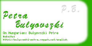 petra bulyovszki business card